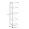 Songmics badeværelse hylde, metalopbevaringsstativ, total belastningskapacitet 100 kg, med 5 pp ark, aftagelige kroge, 30 x 30 x 123,5 cm, udvideligt design, til lille plads, sølv og gennemsigtig LGR023S01 - Billede 5
