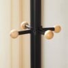 Songmics frakke rack, fritstående metal frakke træ, 11 kroge med træ ender, til frakker, hatte, tasker, 53,5 x 53,5 x 173 cm, sort RCR028B01 - Billede 6