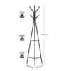 Vasagle Rack Stand, Coat Tree, Hall Tree Free Standing, Industrial Style, med 2 hylder, til tøj, hat, taske, greige og sort RCR016B02 - Billede 6