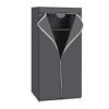 Stofgarderobe, Foldegarderobe med Hængestang, Enkelt Tøjstativ, Opbevaringsanordning til Tasker, Legetøj, Sko, Stue, Soveværelse, Garderobe, 75 X 45 X 160 Cm, Grå Bagside83gy