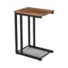Vasagle sidebord, slutbord, natbord med mesh hylde, morgenmad ved sengen, under sofa, i stue soveværelse, let samling, rumbesparelse, industriel, rustik brun Lnt51x