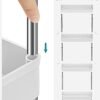 Songmics Storage Trolley, Slim Trolley, 4-lags køkkenopbevaringsvogn, smal gap badeværelse vogn med hjul og håndtag, 40 x 13 x 93 cm, hvid KSC018W01 - Billede 6