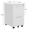 Songmics Mobile File Cabinet, med 2 skuffer, lås, til kontordokumenter, suspenderede mapper, forudmonteret, 39 x 45 x 69,5 cm (L X W X H), White OFC052W01 - Billede 4