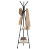 Vasagle Rack Stand, Coat Tree, Hall Tree Free Standing, Industrial Style, med 2 hylder, til tøj, hat, taske, greige og sort RCR016B02 - Billede 7