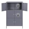 Songmics Storage Cabinet, 3-Tier Metal Office Cabinet, Multipurpose Storage Organizer Stand With 6 Doors, 65 X 36 X 105,2 cm, Max. Belastningskapacitet 15 kg pr. Hylde, grå OMC06GB - Billede 5