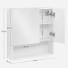 Vasagle BBK122W01 Mirrored Cabinet, badeværelse skab med højdejusterbare hylder, dør og øverste panel med højglans overflade, badeværelse, 54 x 15 x 55 cm, hvid - Billede 6