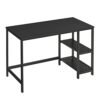 Vasagle LWD047B16 COMPUTER Desk PC Desk Office Table med 2 hylder på højre eller venstre side til kontorets stue stål ramme industriel design sort sort