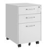 Songmics Office Chest of skuffer, Lockable File Cabinet, med 3 skuffer, kaste, til dokumenter, papirvarer og suspenderede mapper, til kontor og undersøgelse, stål, hvid ofc010w01