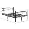 Vasagle dobbeltseng ramme metal seng ramme passer 140 x 190 cm madras gæst seng let samling sort rmb073b01 - Billede 3