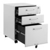 Songmics Office Chest of skuffer, Lockable File Cabinet, med 3 skuffer, kaste, til dokumenter, papirvarer og suspenderede mapper, til kontor og undersøgelse, stål, hvid ofc010w01 - Billede 7