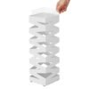 Hvid paraplyholder med 4 kroge og aftagelig drypbakke.