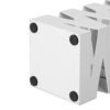 Hvid paraplyholder med 4 kroge og aftagelig drypbakke, 15,5x15,5x49 cm.