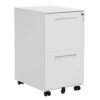 Songmics Mobile File Cabinet, med 2 skuffer, lås, til kontordokumenter, suspenderede mapper, forudmonteret, 39 x 45 x 69,5 cm (L X W X H), White OFC052W01
