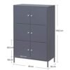 Songmics Storage Cabinet, 3-Tier Metal Office Cabinet, Multipurpose Storage Organizer Stand With 6 Doors, 65 X 36 X 105,2 cm, Max. Belastningskapacitet 15 kg pr. Hylde, grå OMC06GB - Billede 4