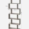 Vasagle-boghylder, 6-lags bogreol, Room Divider, Cube Display-hylde, fritstående opbevaringshylde, moderne stil, til stue, soveværelse, kontor, greige LBC061M01 - Billede 5