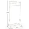 Songmics Nyt tøjfrakke rack tøj jernbanehænger 173 x 90 x 44,5 cm creme HSR01W - Billede 4