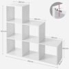 Vasagle Stair Shelf Bogreol Trin Hylde med 6 terderstige Hyldestue Divider Cube Hylde Fritstående kontor Stue Soveværelse Hvid LBC63WT - Billede 5