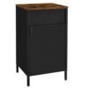 Songmics Storage Cabinet, Floor Cabinet med dør, skænk med justerbar hylde, stålramme, rumbesparende, industriel stil, rustik brun og sort LSC101B01