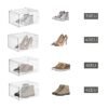 Songmics -skobokse, plastskoopbevaringsarrangører med klare døre, sæt af 6, stable, let samling, 27 x 34,5 x 19 cm, op til britisk størrelse 10, hvid LSP032W06 - Billede 6