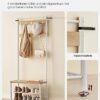 Vasagle Coat Rack, frakke står med skoopbevaringsbænk, halltræ med sko rack, eg farve og hvid - Billede 4