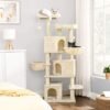 Feandrea stort katttræ med 3 kattehuler, 164 cm kattårnet, beige PCT098M01 - Billede 2