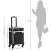 Songmics Cosmetic Case, Trolley, Makeup Case med håndtag, 4 universelle hjul, sort - Billede 6