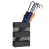 Songmics Metal Paraply Stand, Rectangular Paraply Holder Rack, med aftagelig drypbakke, gitterudskæringer, sort uluc02bk - Billede 2
