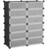 Songmics Interlocking Shoe Rack, rektangulær opbevaringsarrangør, 12-slot modulær DIY-opbevaringshyldenhed, 40 x 30 x 17 cm for hver slot, metaltrådgarderobe, sort LPC26HV1