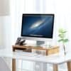 Songmics Bambus Monitor Stand Riser, Desktop Organizer til bærbar computer, mobiltelefon, tv, printer LLD201, naturlig, 60 x 30,2 x 8,5 cm - Billede 5