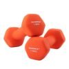 Songmics sæt med 2 håndvægte, 2 x 1,5 skridsikre neopren håndvægte med mat finish, hjemme træning, fitnessøvelse, orange syl63og