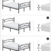 Vasagle dobbeltseng ramme metal seng ramme passer 140 x 190 cm madras gæst seng let samling sort rmb073b01 - Billede 6