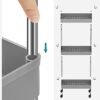 Songmics 3-lags opbevaringsvogn, køkkenvogn på hjul, smal vogn til køkken badeværelseskontor eller små rum, 42 x 13,5 x 61 cm, grå KSC007G01 - Billede 6