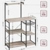 Vasagle Baker's rack med hylder, mikrobølgestativ med trådkurv, 6 s-hooks, køkkenhylde, værktøjsopbevaring til krydderier, gryder og pander, greige og sorte KKS035B02 - Billede 5