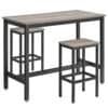 Moderne barbord med 2 barstole i industriel stil.