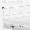 Hvid metal dobbeltseng ramme til 140x190 cm madras, let at samle.