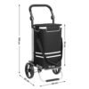 Songmics indkøbsvogn, sammenfoldelig indkøbskurv, solid, isoleret kølepose, 35L, aftagelig rygsæk, sort - Billede 6