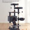 Feandrea Cat Tree, Cat Tower 142 cm, Cat Activity Center, Smoky Grey - Billede 3