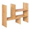 Songmics Desktop Organizer, 3 tilpasningsdygtige moduler, rumbesparende DIY bordplade, små bogreoldekorationer til kontor køkkenbadeværelse, naturlig bambus ofs45nl