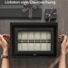 Watch Box med 12 slots, urkasse med glas låg, ur displayboks, metallak, grønlig beige foring - Billede 3