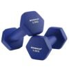 Songmics sæt med 2 håndvægte, 2 x 2,5 skridsikre neopren håndvægte med mat finish, hjemme træning, fitness træningsøvelse, blå syl65bu