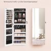 Songmics Jewelery Cabinet Armoire, låsbar vægmonteret opbevarings arrangørenhed, hvid - Billede 5