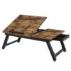 Songmics Laptop Desk til seng eller sofa med justerbar vippetop, morgenmad, der serverer bakke med højdejusterbare foldningsben, passer til skærmstørrelse op til 15,6 inches, gulvbord, rustik brun LLD105B01