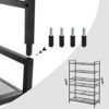 Songmics 3-lags sko rack, stabelbar skoarrangør, 9-12 par sko, metal, sort - Billede 4