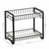 Songmics Spice Rack, 2-lags Metal Kitchen Counter Shelf, Spice Organizer med plasthyldeforing, anti-glidefødder, let at samle, til bordplade, pantry, badeværelse, sort KCS013B01 - Billede 7
