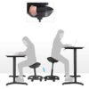 Songmics Aktiv siddende balancestol, Height Justerable Work Affol - Billede 5