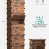Rustikt træskoskab med 10 opbevaringsrum og døre, ideelt til sko og småting.