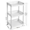 Songmics Rolling Trolley Storage Unit med 3 hylder til køkken badeværelse kælder KSC03WT - Billede 6
