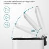 Songmics Kitchen Pedal Bin, 50L Rubbish Waste Bin, med plastisk indre spand, hængslet låg, blød lukning, lugtbestandig og hygiejnisk, hvid LTB101W01 - Billede 4