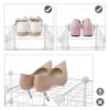 Songmics Modular Shoe Rack 15 terninger, DIY -hylde med metalnetpaneler, garderobeskabet Hallway Soveværelse inkluderer gummi -gavel, hvid, LPI44WS - Billede 5