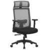 Songmics Ergonomic Office Chair, Mesh Computer lænestol, Lumbar Support, justerbar nakkestøtte og armlæn, justerbar ryglænet låsbar op til 120 °, grå obn55bg - Billede 7